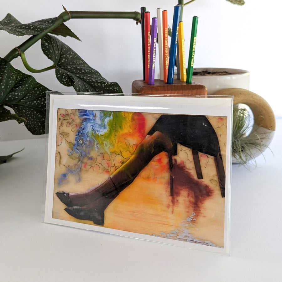 Notecard and Envelope - Contemplating the Rainbow